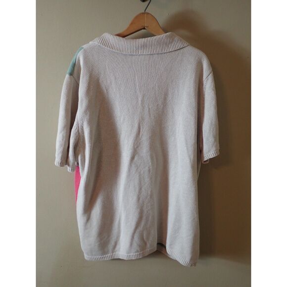 Alfred Dunner Flower Embroidered Sweater Short Sleeve Cotton Ramie XL Vintage - Picture 6 of 9